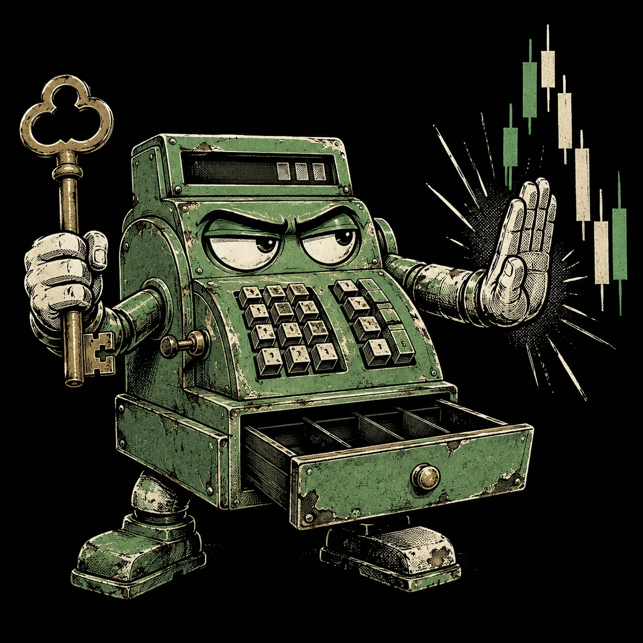 Reggie the Register holding the key to a cash-flowing business